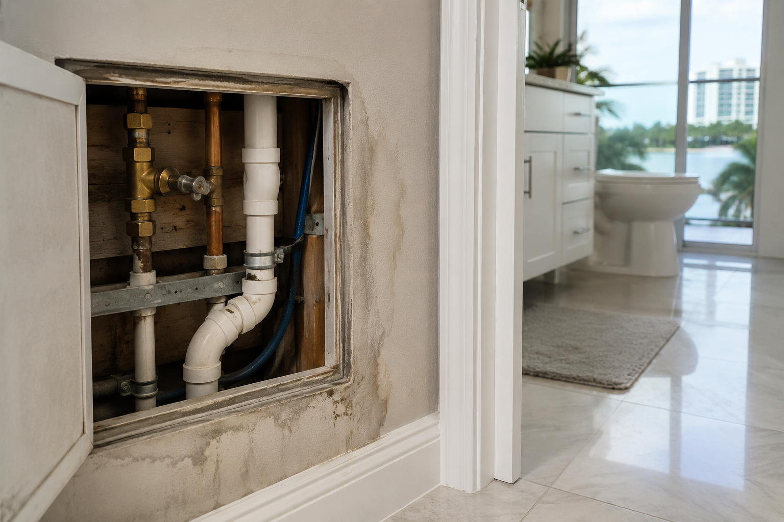 Condominium plumbing service in a Pompano Beach coastal condo